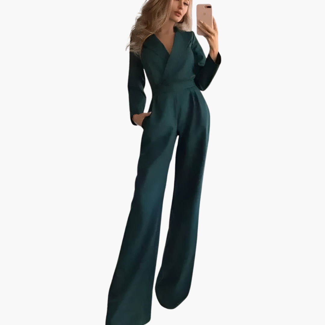 Tuta Donna con Scollo a V e Gambe Larghe