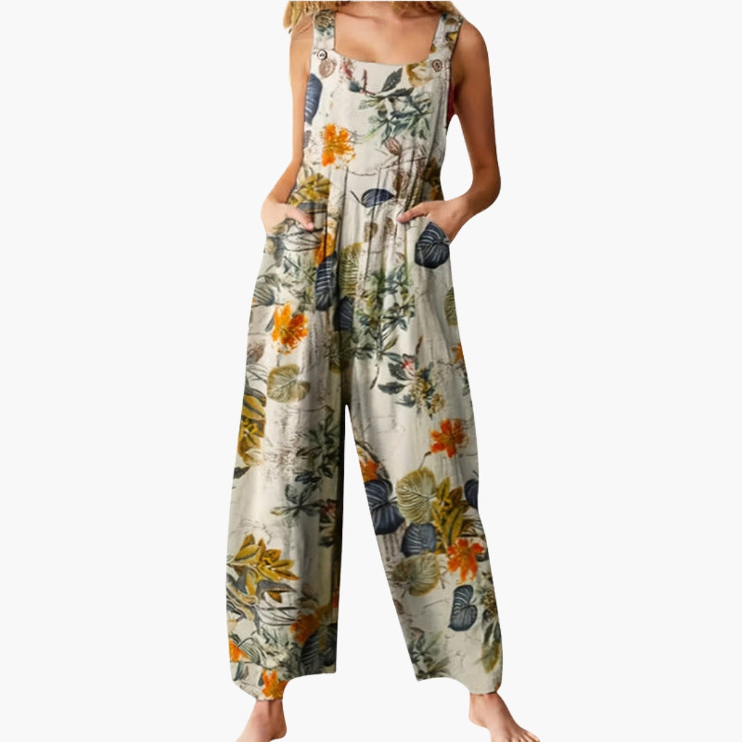 Women's jumpsuit with adjustable straps and wide legs