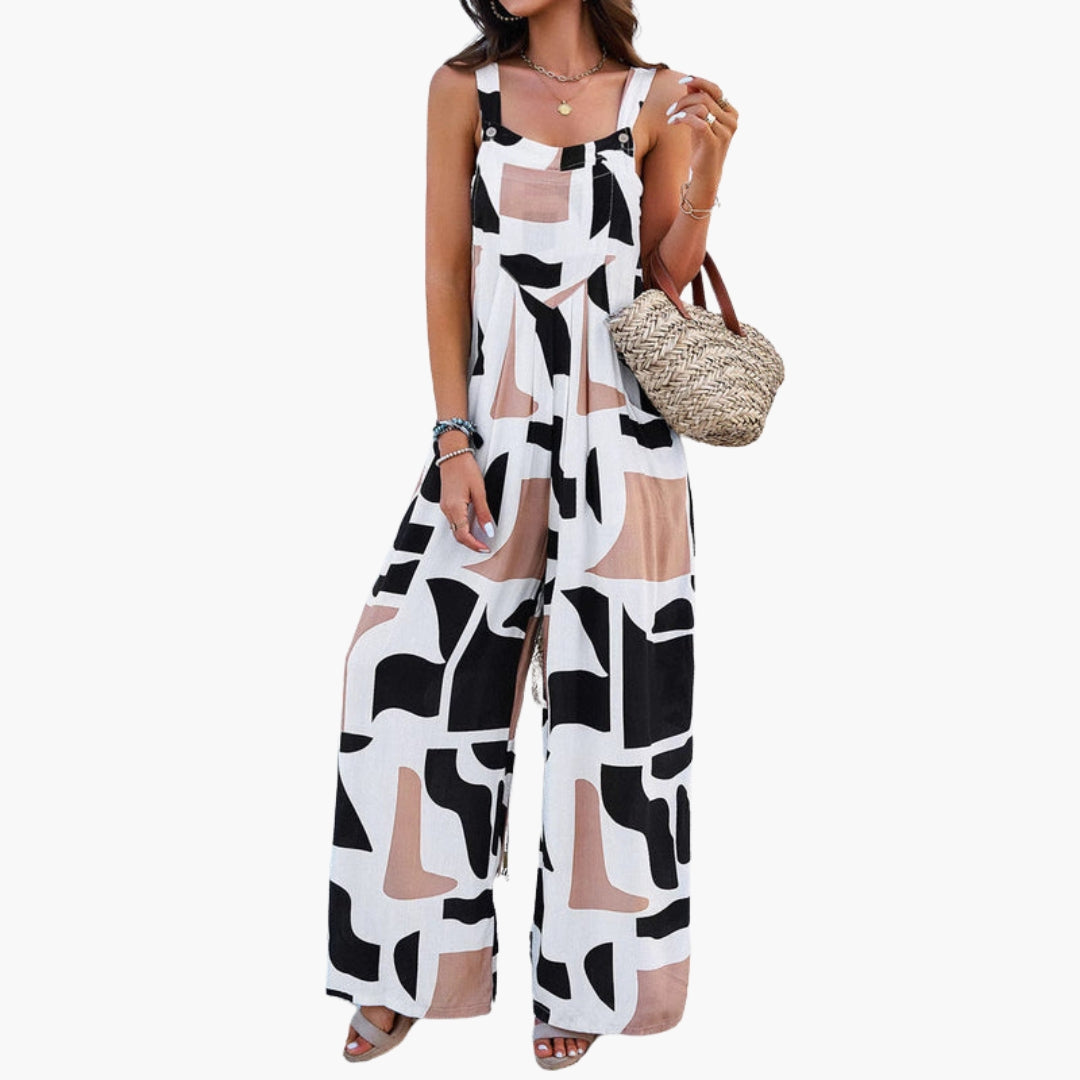 Women's jumpsuit with adjustable straps and wide legs