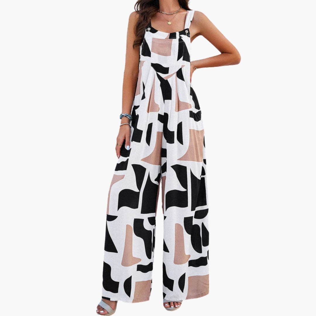 Women's jumpsuit with adjustable straps and wide legs