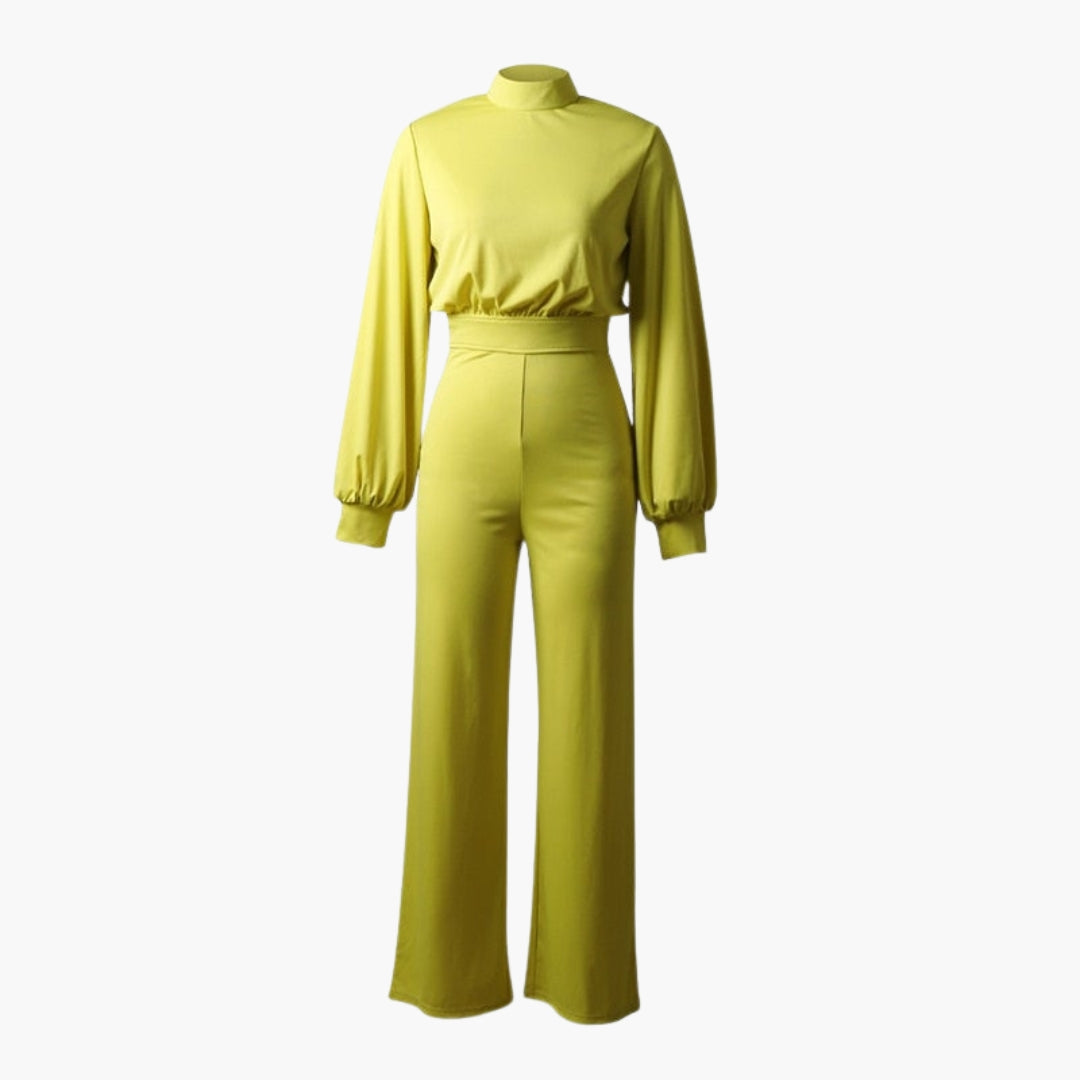 Tuta donna con collo alto e maniche lunghe