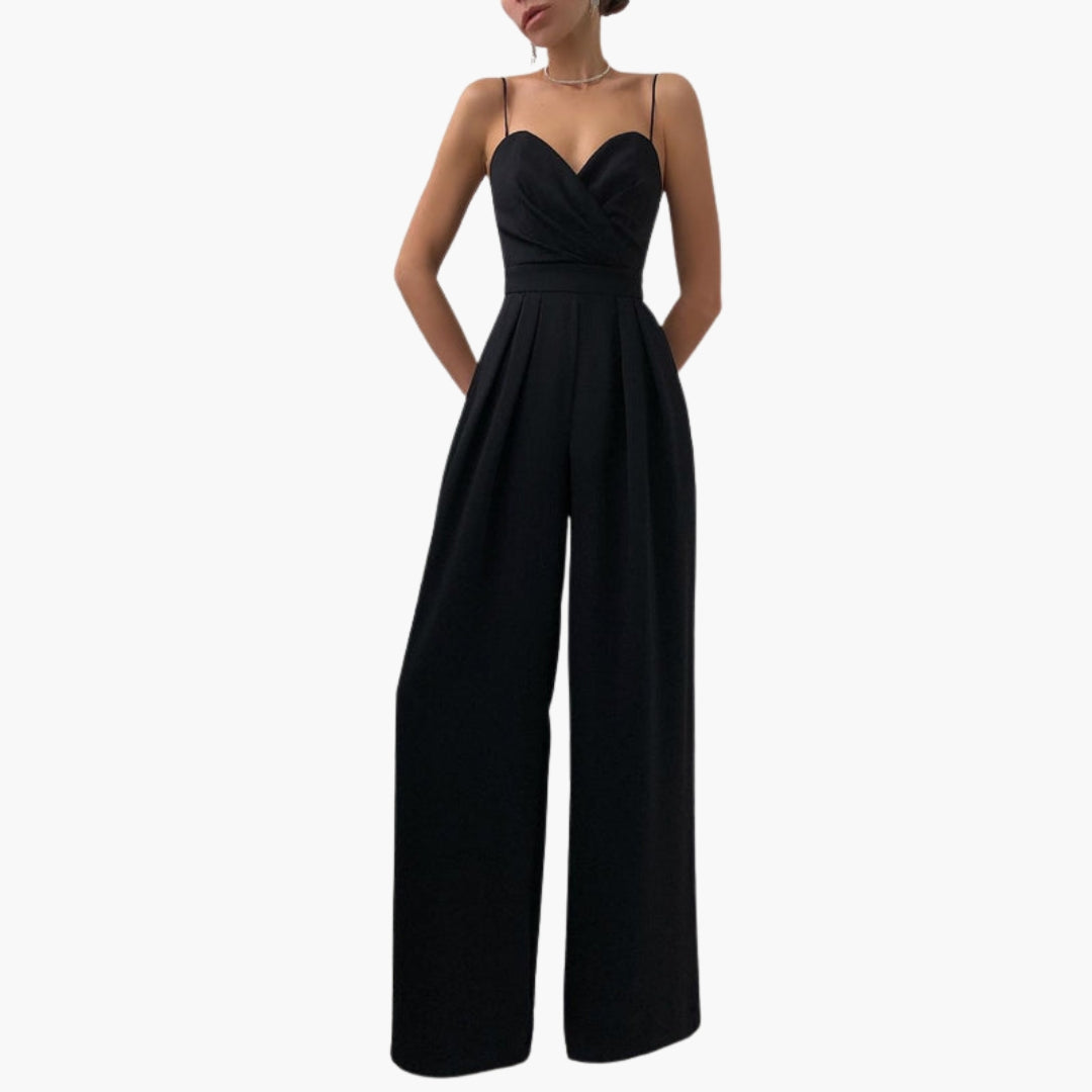 Wide-leg jumpsuit for women with thin straps