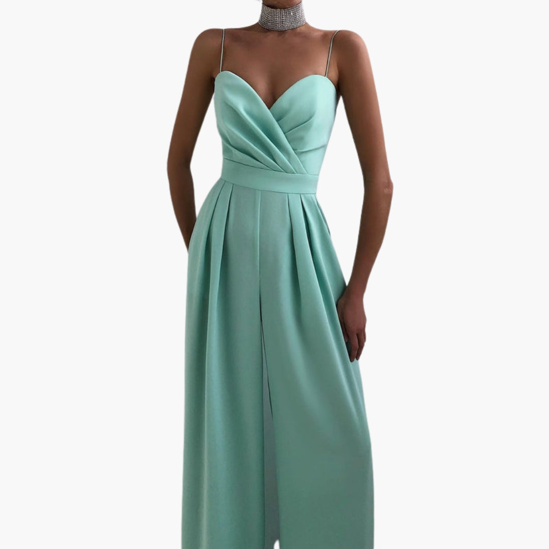 Wide-leg jumpsuit for women with thin straps