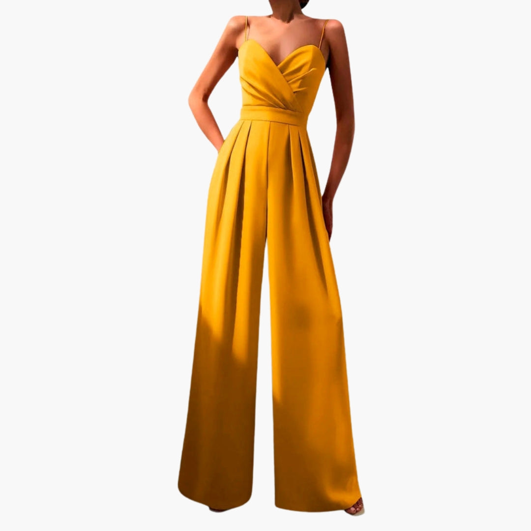 Women's jumpsuit with thin straps and wide legs
