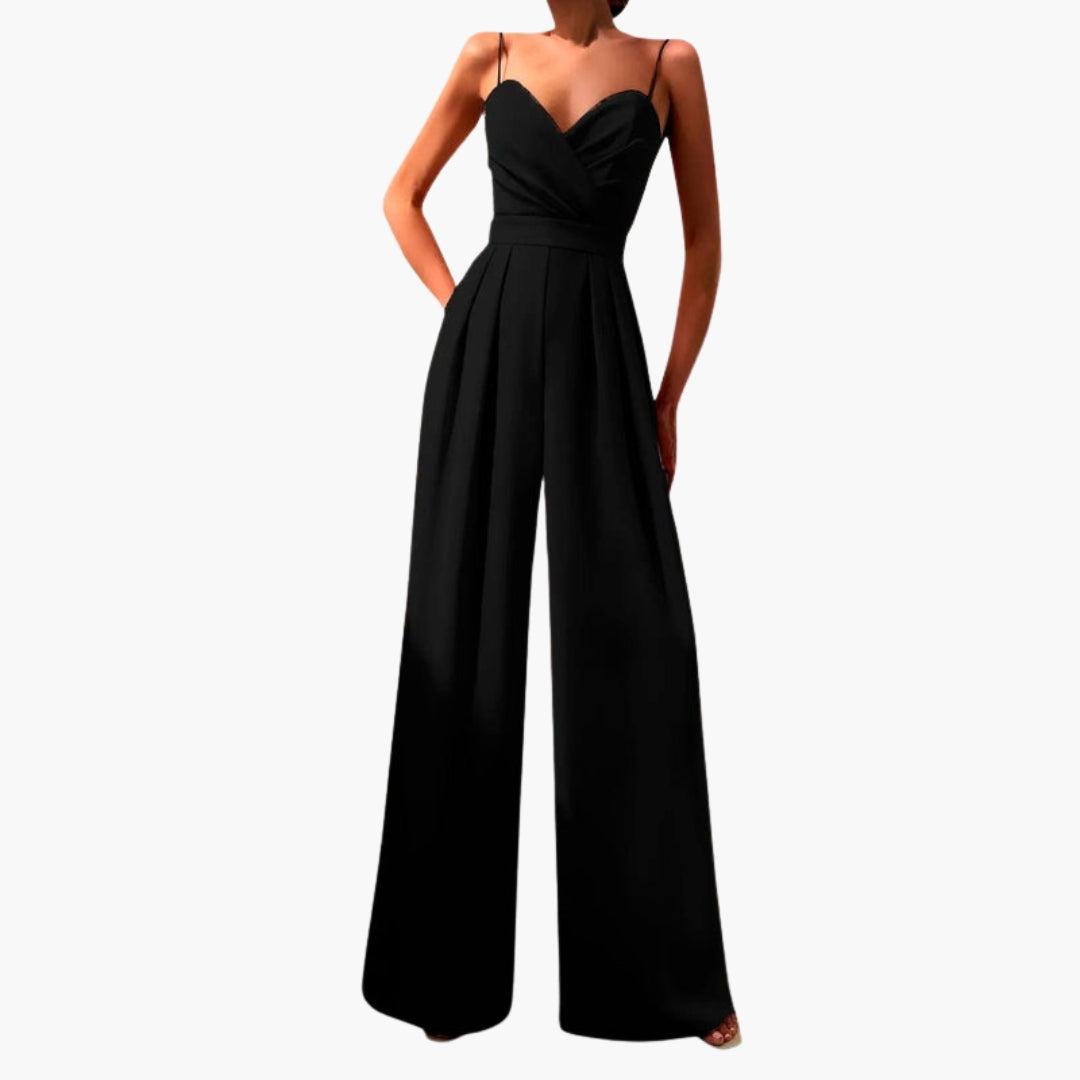 Women's jumpsuit with thin straps and wide legs