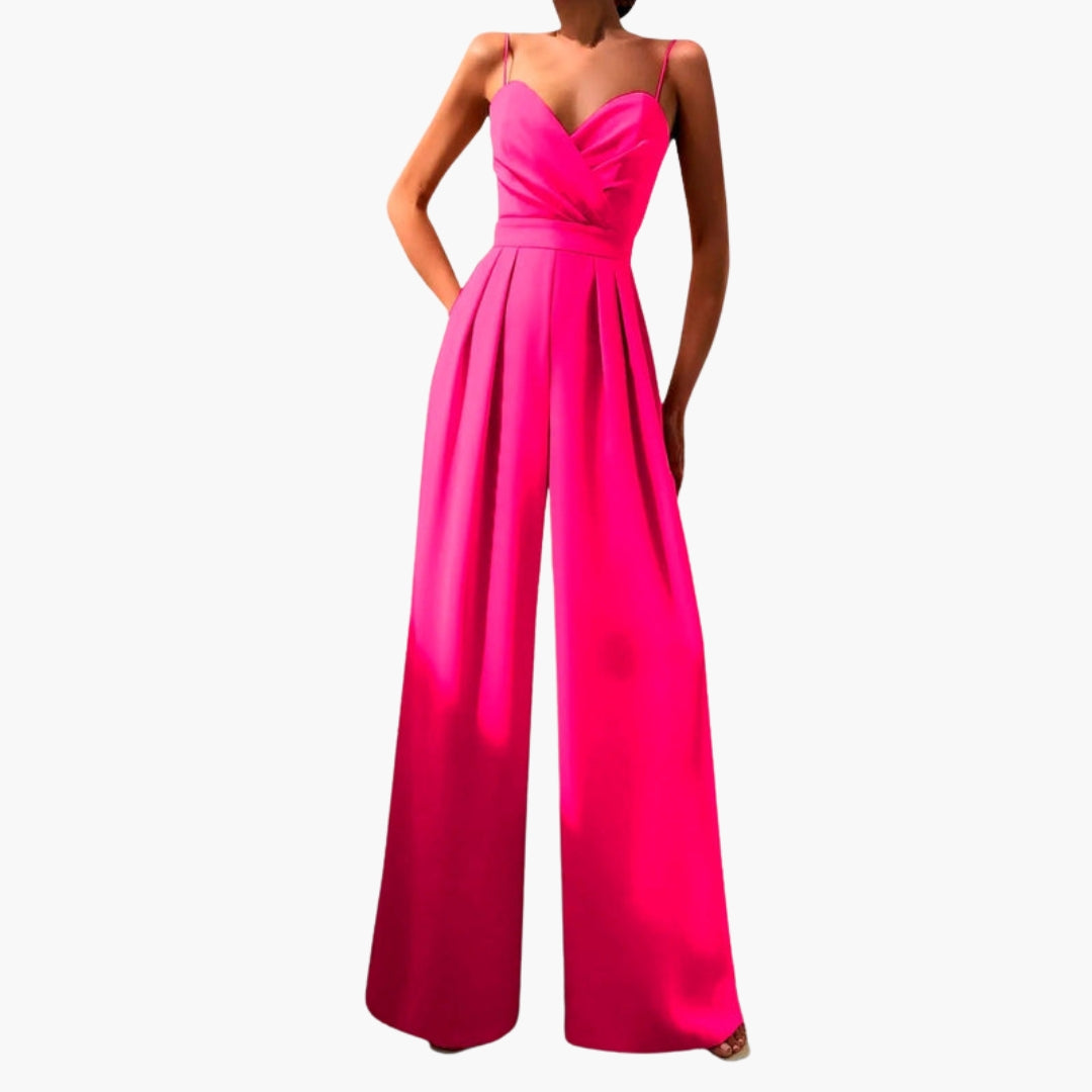 Women's jumpsuit with thin straps and wide legs