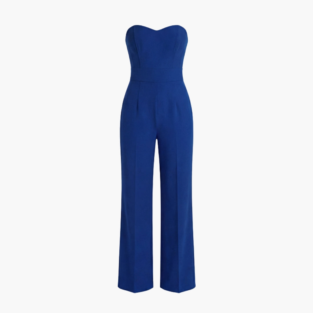 Strapless women's jumpsuit with wide legs