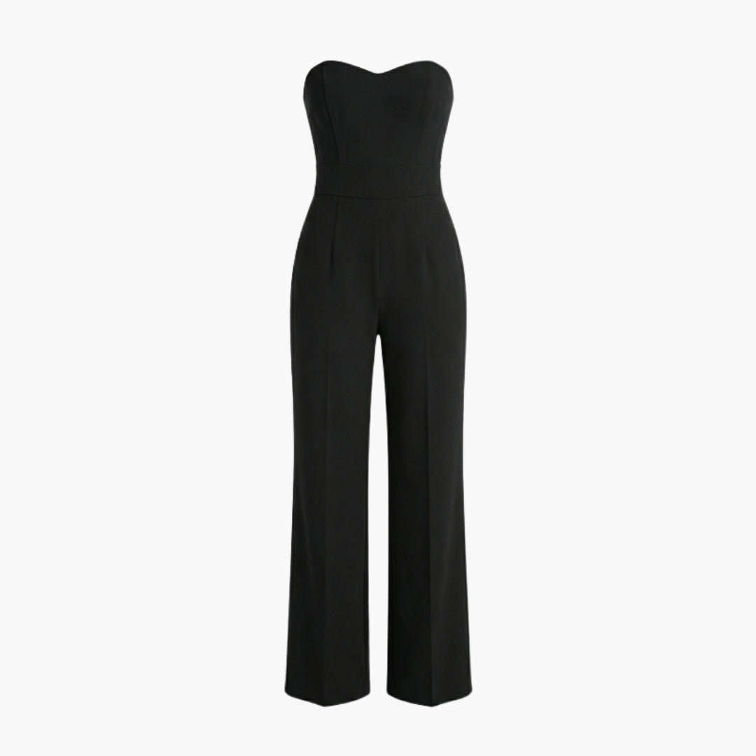 Strapless women's jumpsuit with wide legs