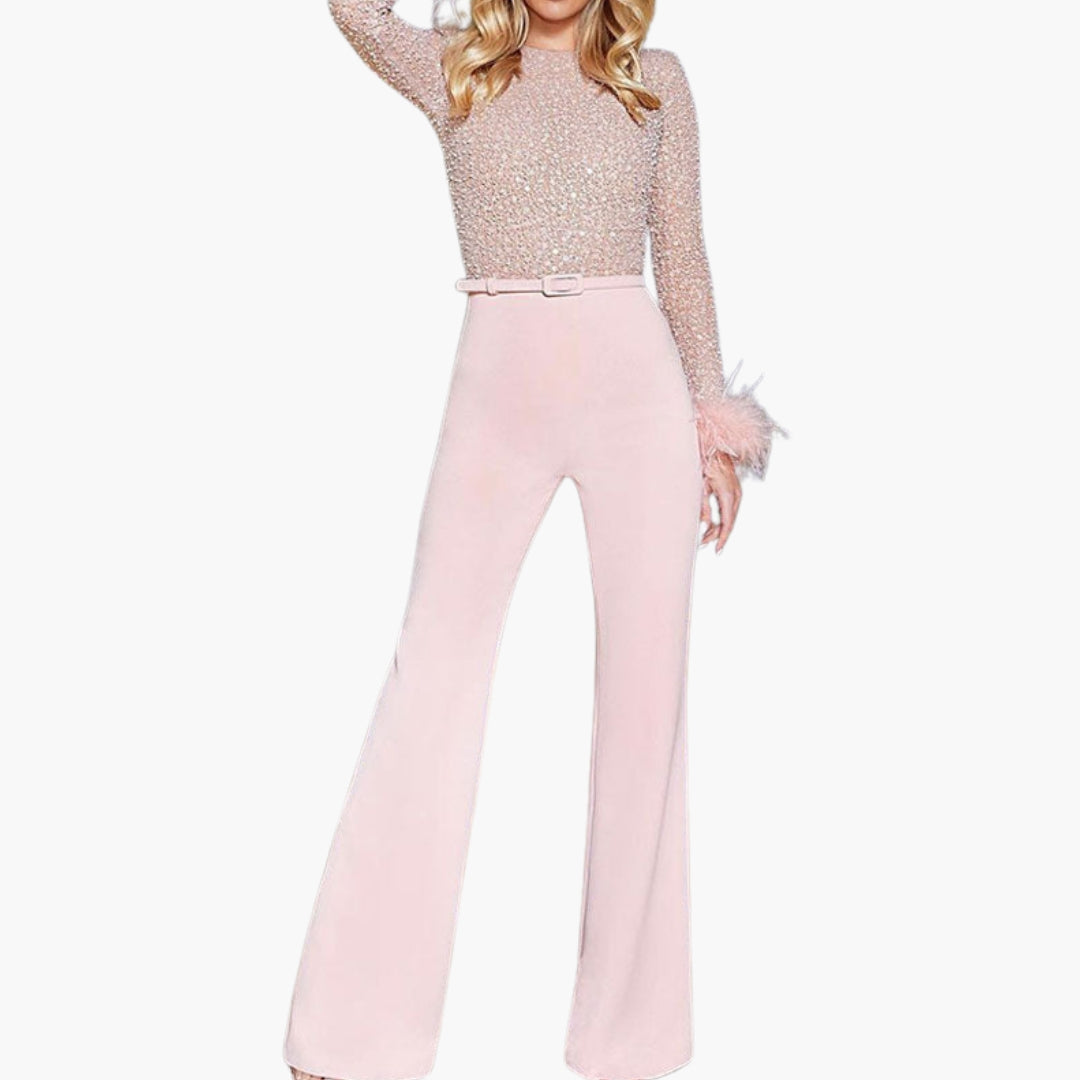 Women's jumpsuit with sequin top