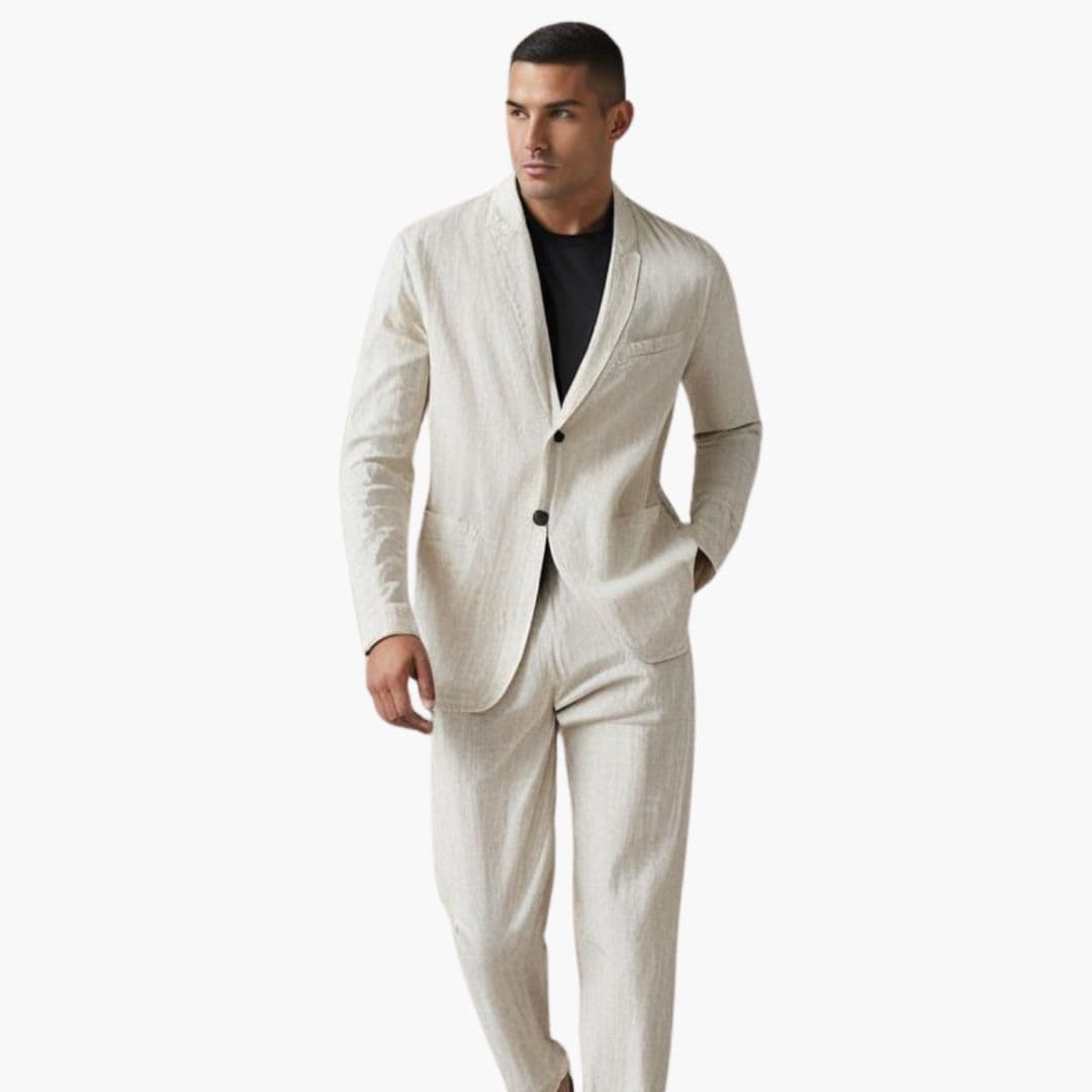 Costume Homme avec Veste Col à Revers et Pantalon