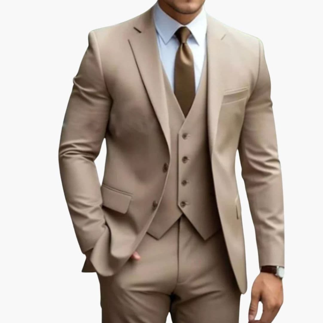 Costume Trois Pièces Homme avec Col à Revers
