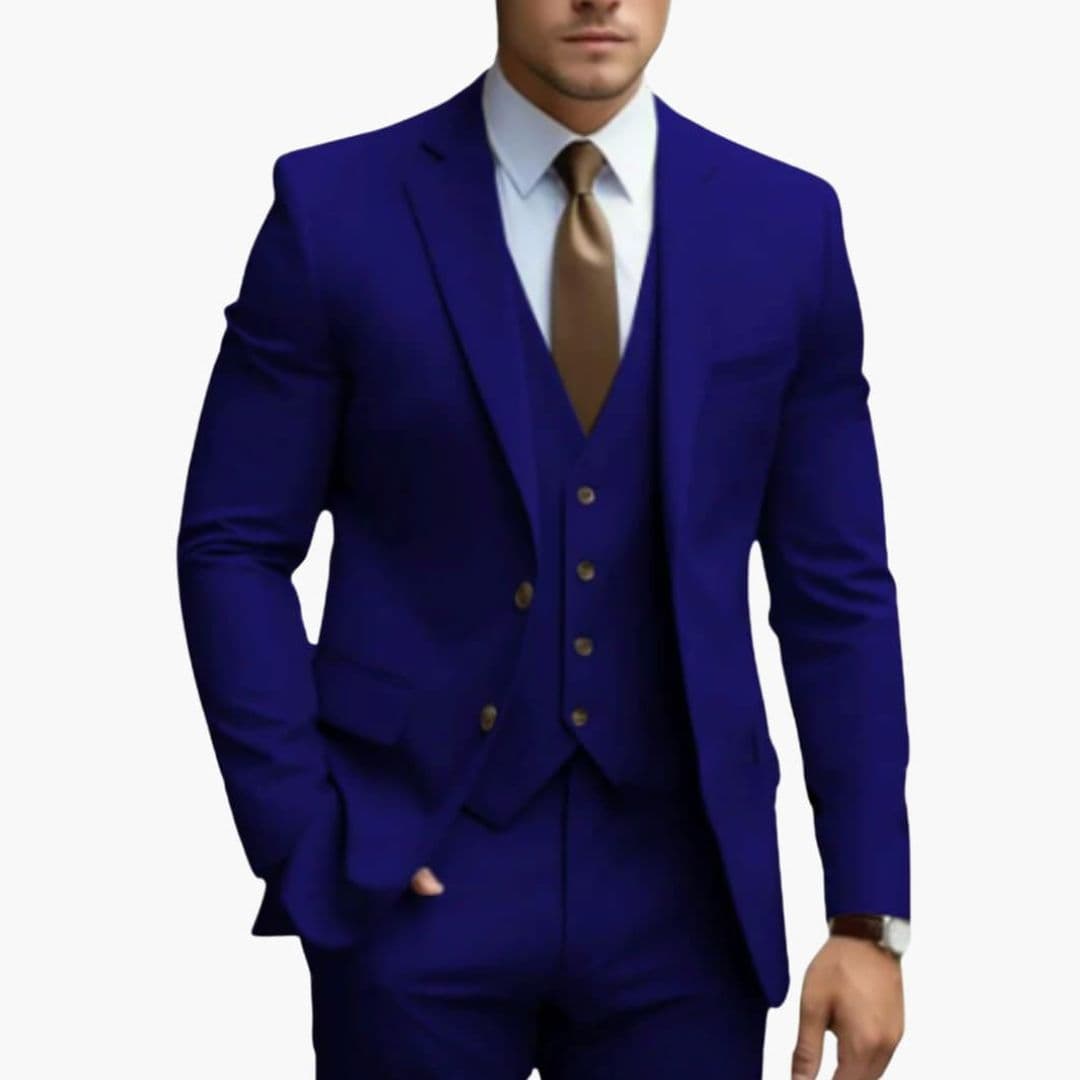Costume Trois Pièces Homme avec Col à Revers