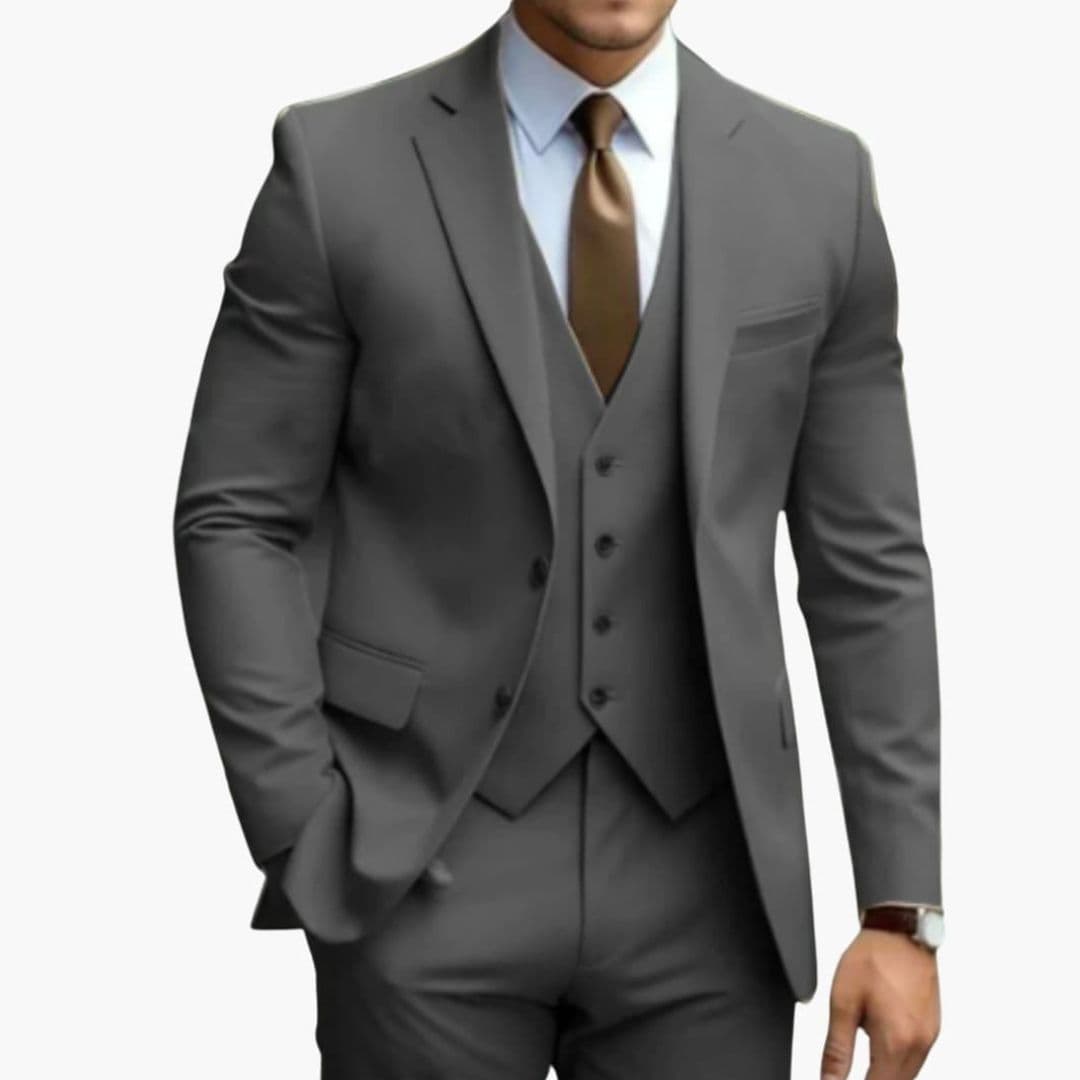 Costume Trois Pièces Homme avec Col à Revers