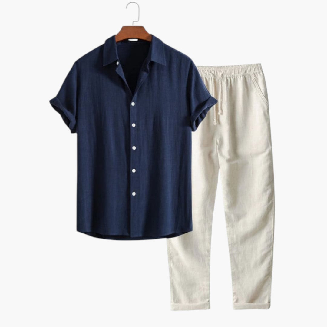 Costume d'été deux pièces hommes a chemise