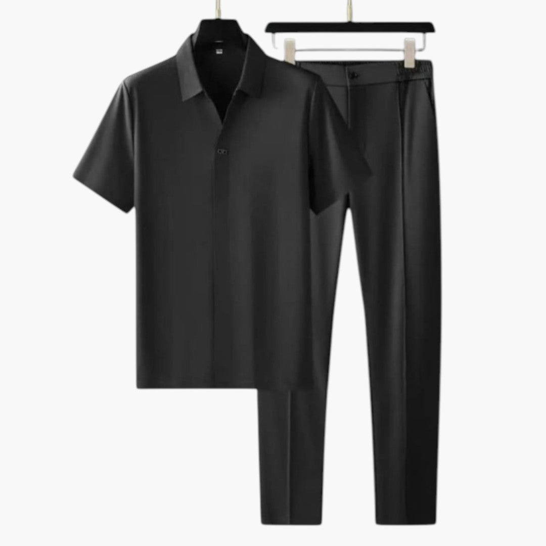 Costume d'été deux pièces hommes a pantalon ajusté