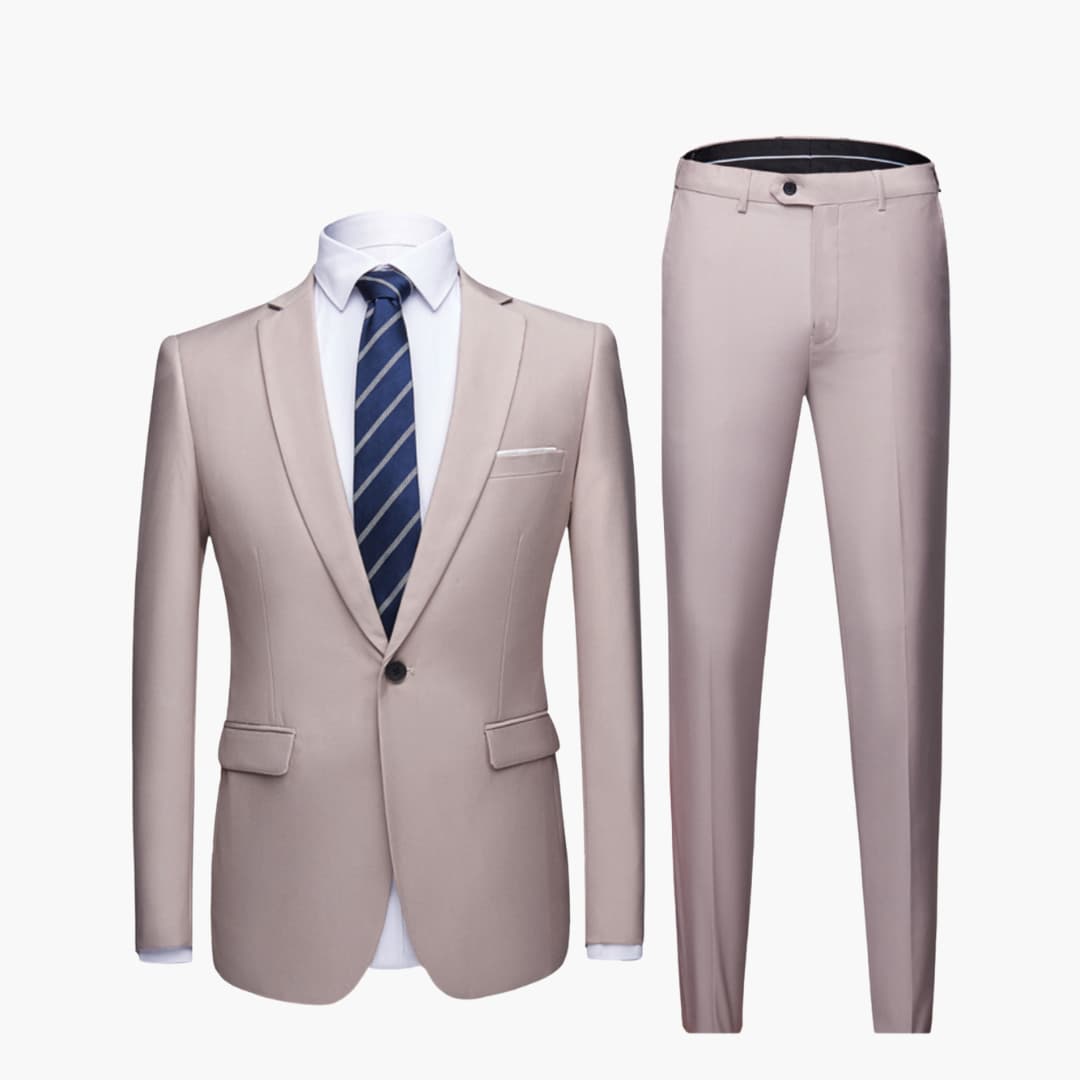 Herretøj i to dele med blazer og bukser med lige ben