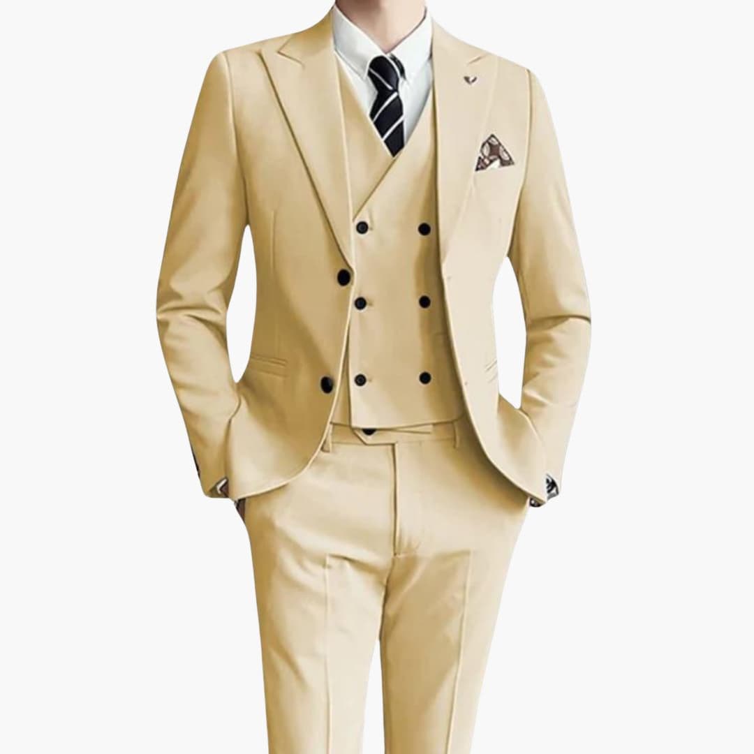 Costume uomo 3 pezzi aderente con giacca e gilet abbinati