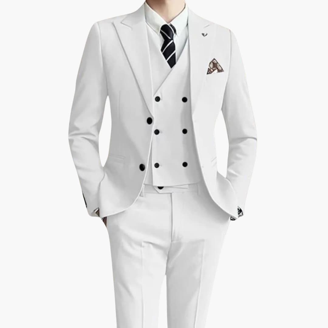 Costume uomo 3 pezzi aderente con giacca e gilet abbinati