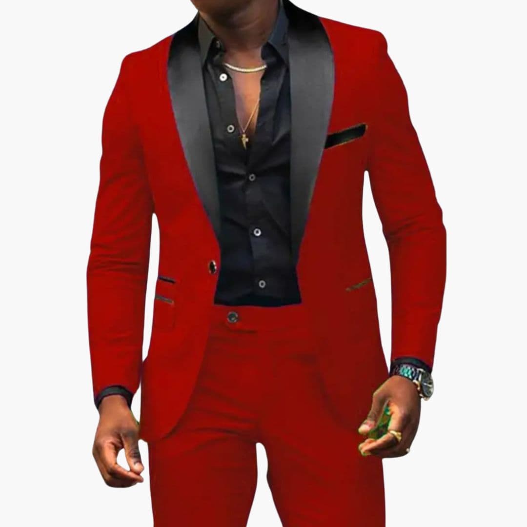 Costume homme deux pièces avec veste à col châle