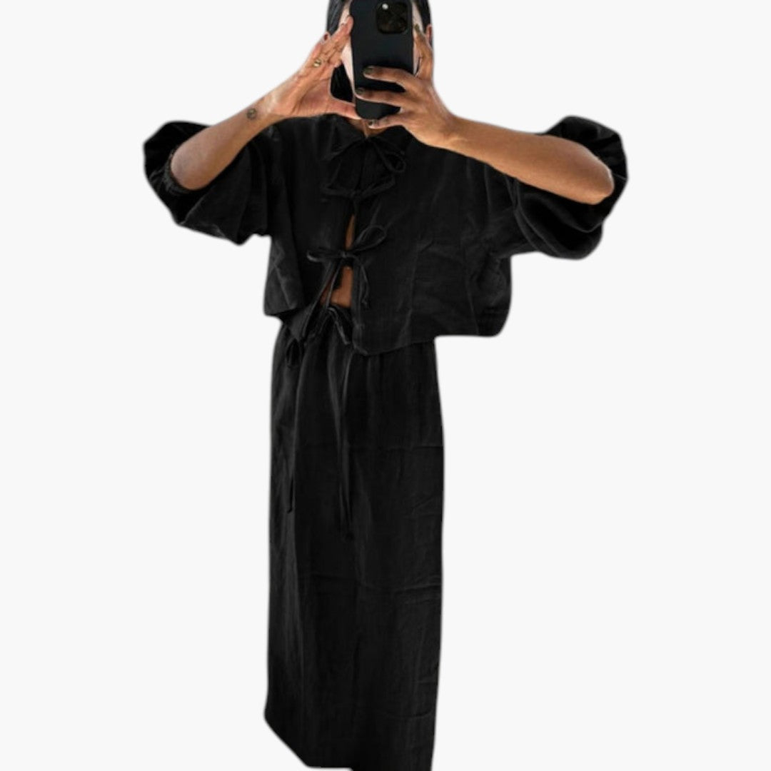 Top curto feminino com cordão para atar à frente