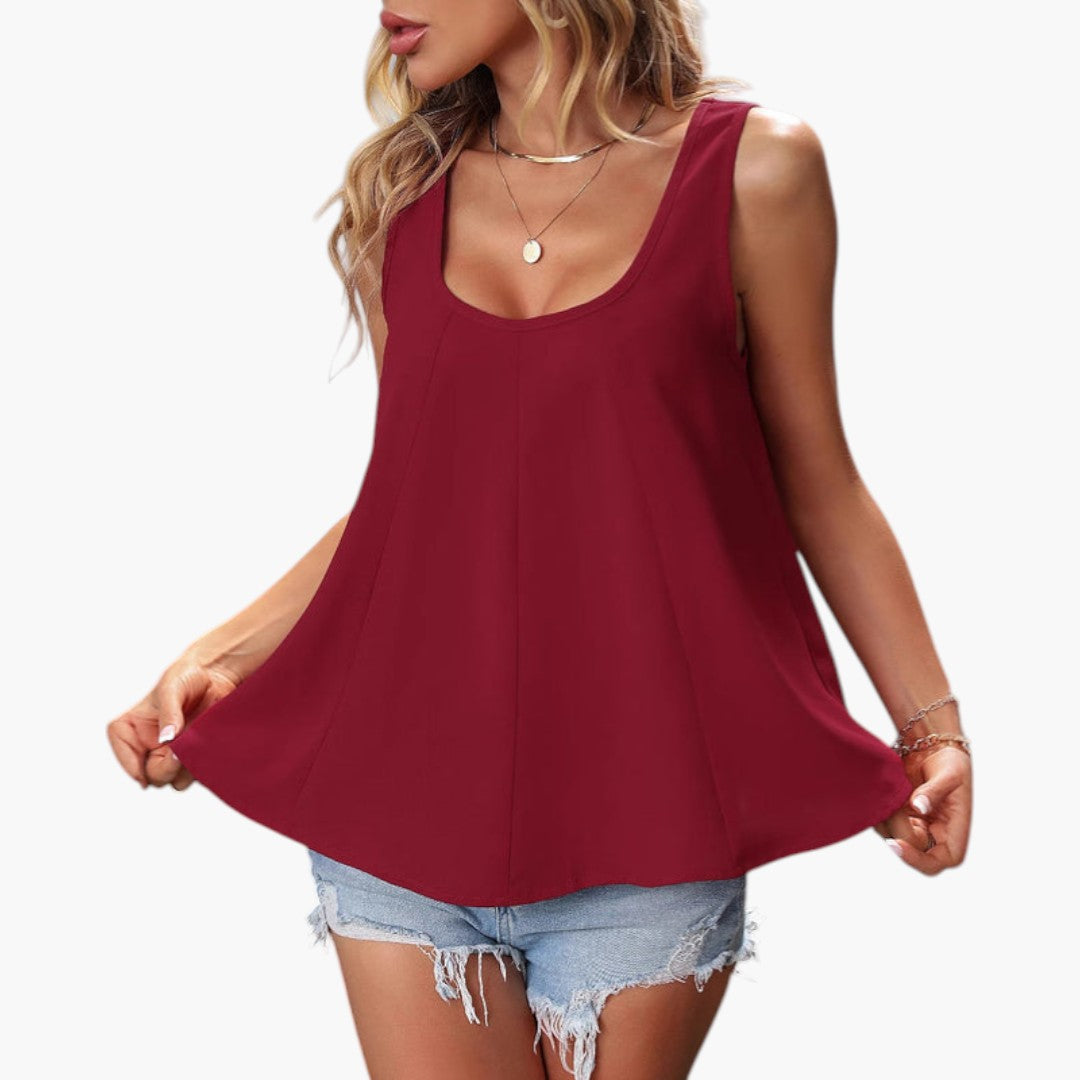 Top donna con scollo ampio e taglio largo