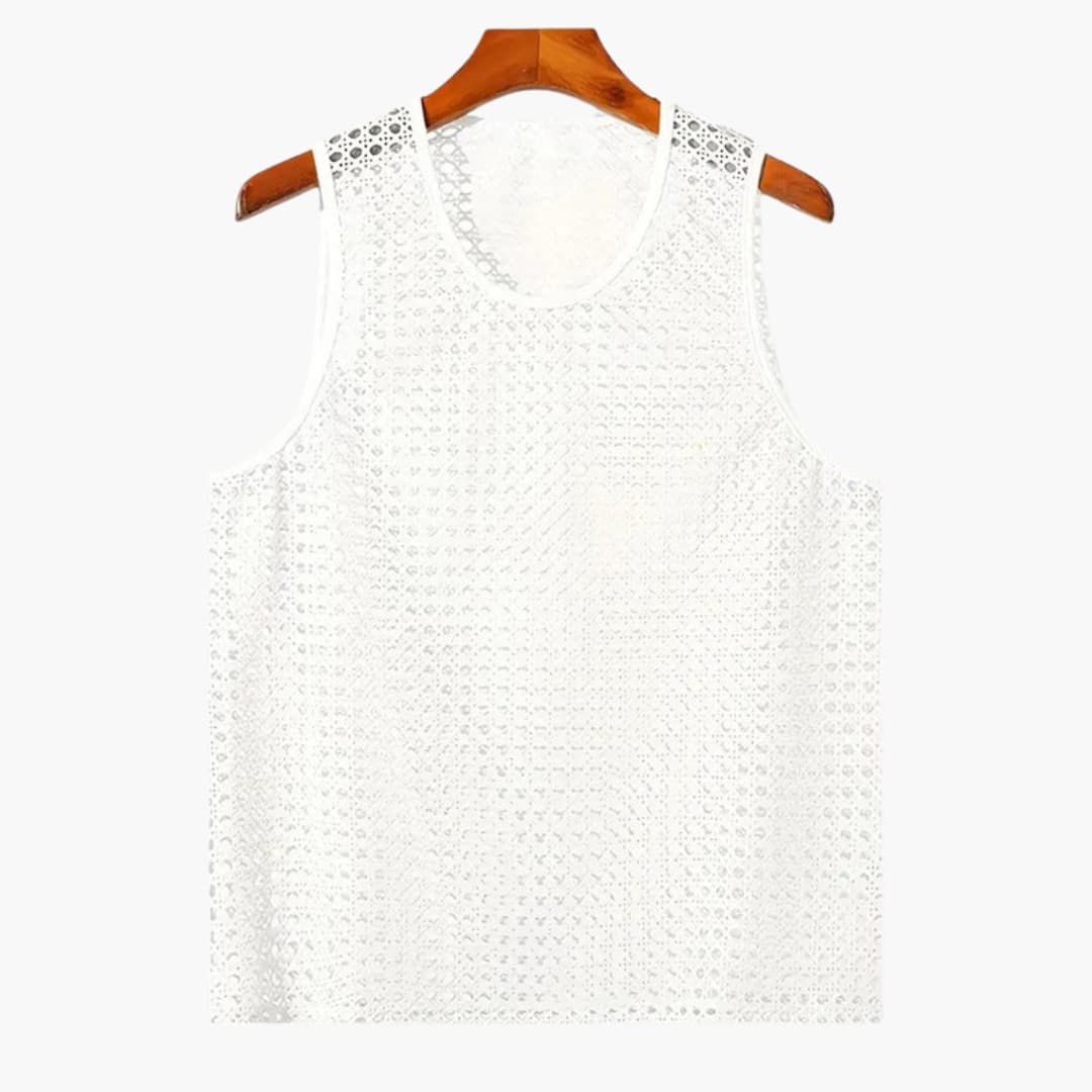 Débardeur homme à surface en maille et coupe sans manches