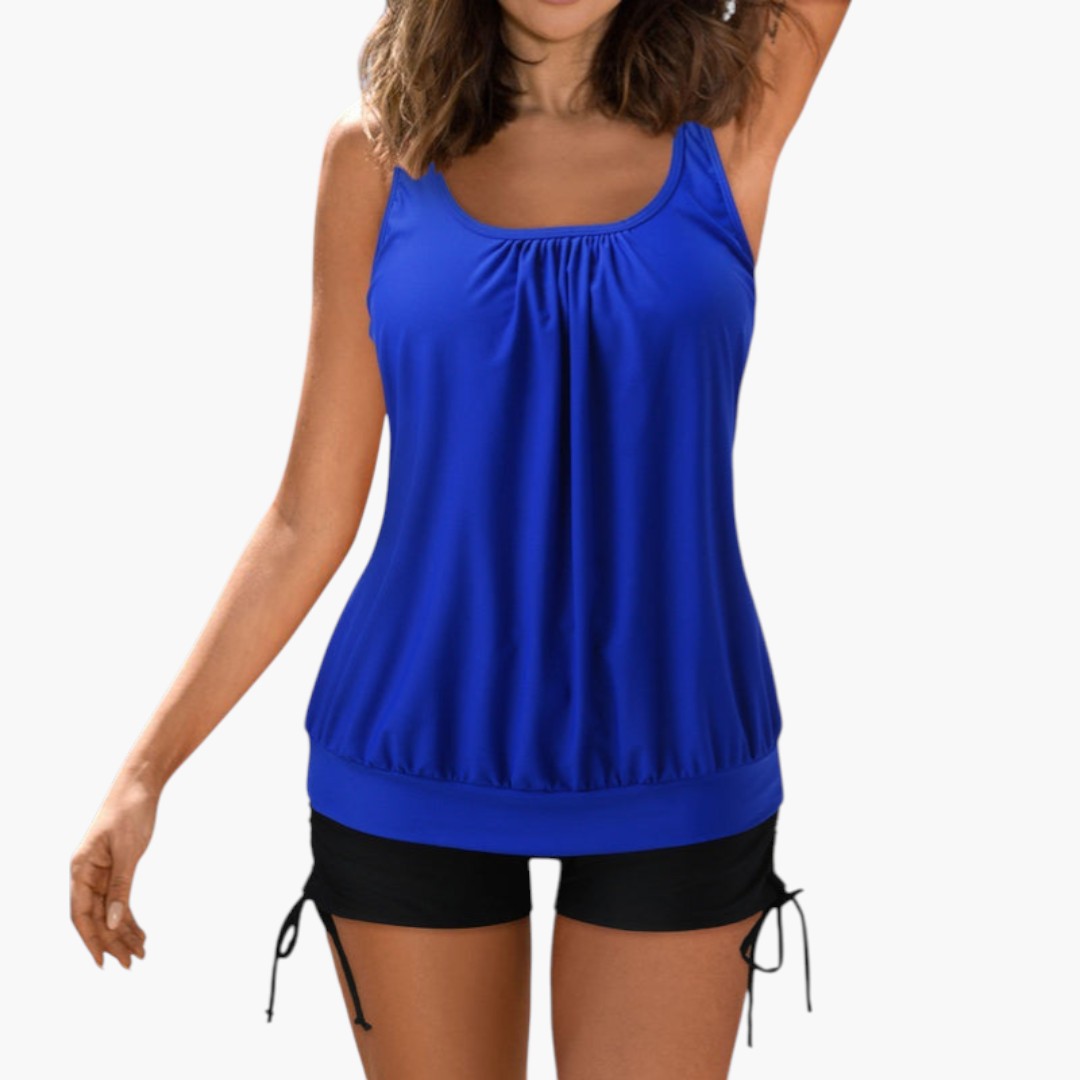 Conjunto de tankini para mulheres com estampado tropical