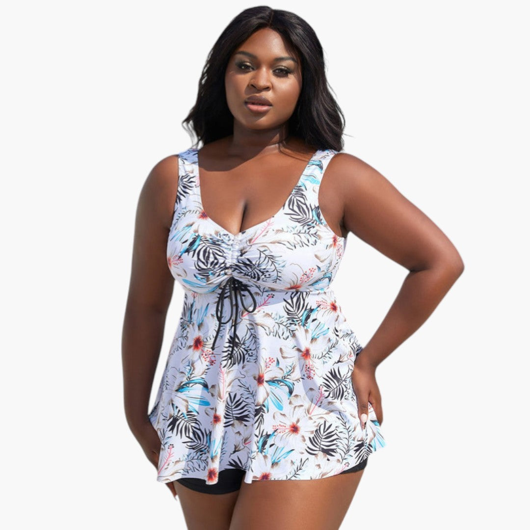 Conjunto de tankini para senhora de tamanho grande