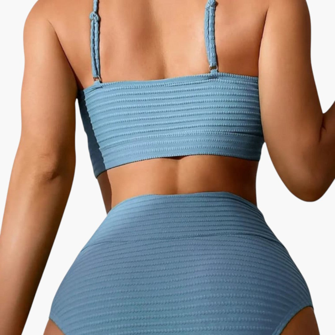 Completo bikini donna con slip a vita alta
