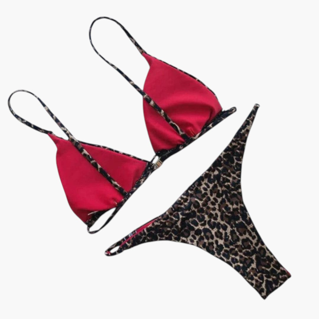 Completo bikini donna con motivo leopardo