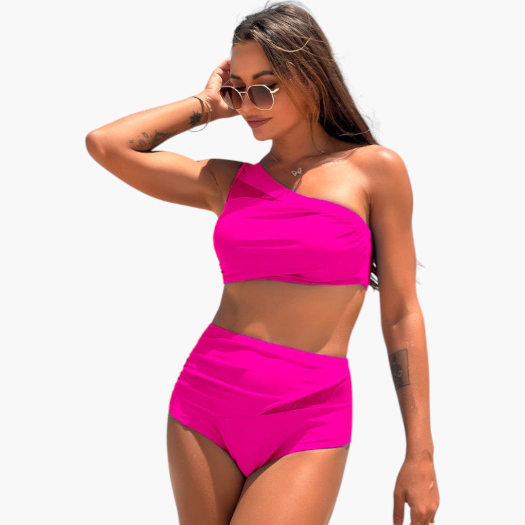 Completo bikini donna con top asimmetrico