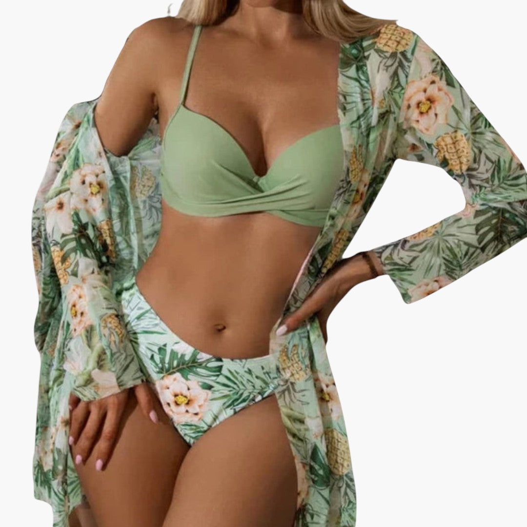 Sæt med bikini til kvinder med højtaljet underdel