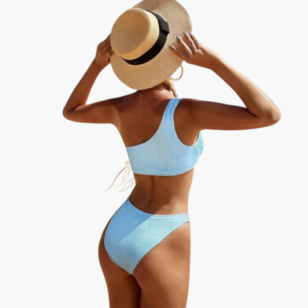 Bikini-Set für Damen mit asymmetrischem Oberteil