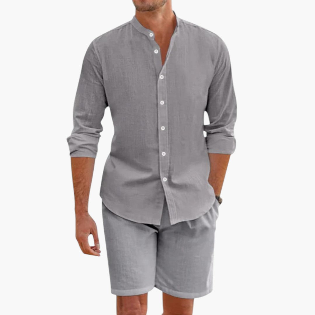 Ensemble d'été hommes en deux pièces a chemise à boutons