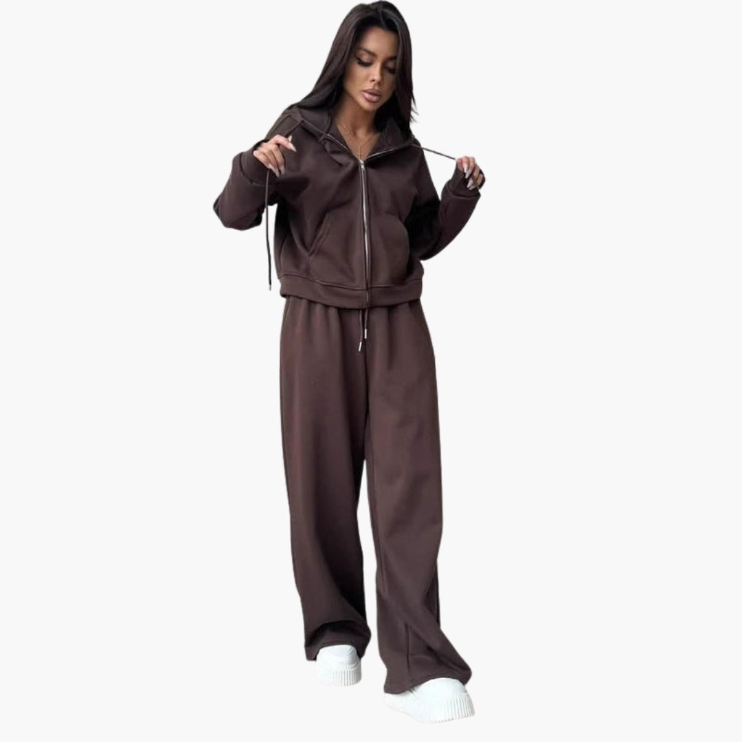 Completo sportivo donna con giacca con cappuccio