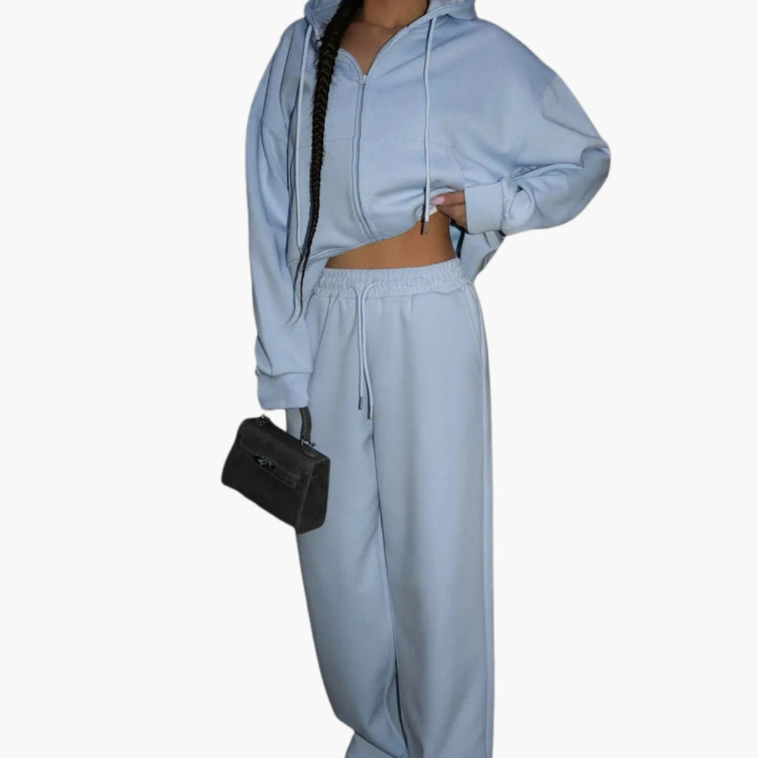 Completo sportivo donna con giacca con cappuccio