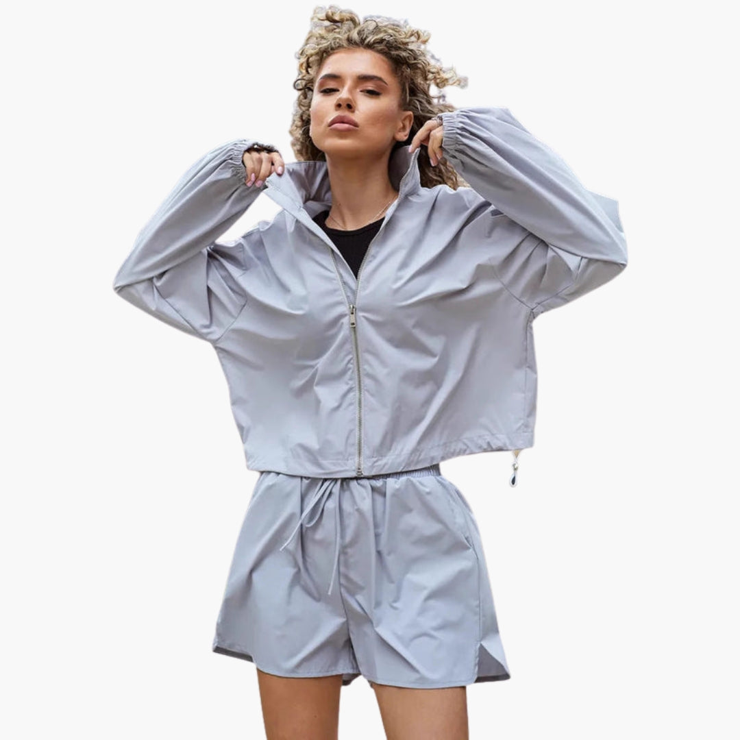 Completo sportivo donna con giacca con zip