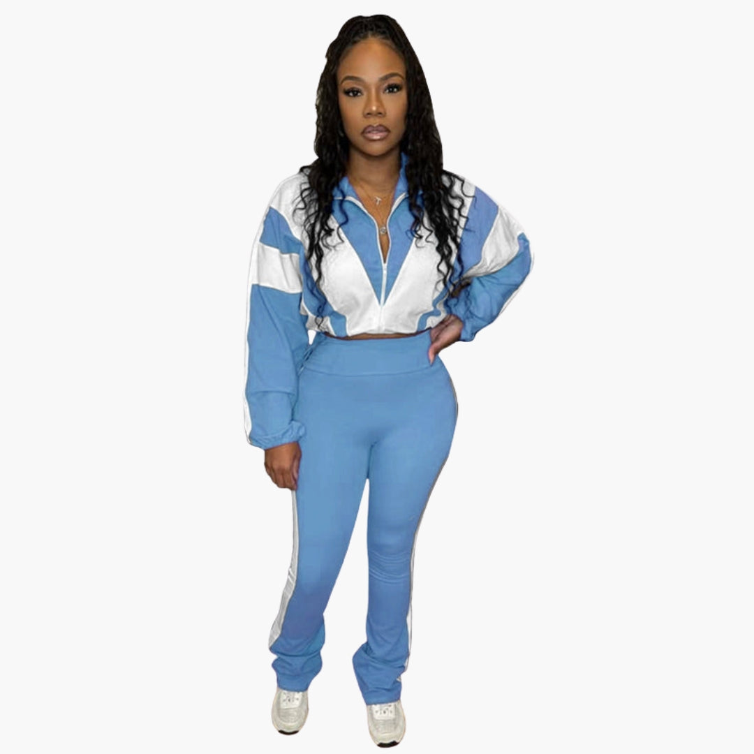 Two-piece women's set with puff sleeves