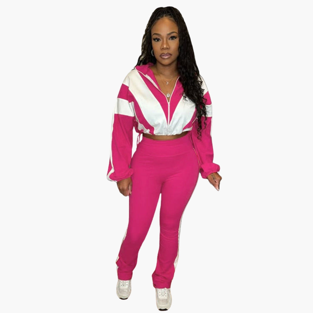 Two-piece women's set with puff sleeves