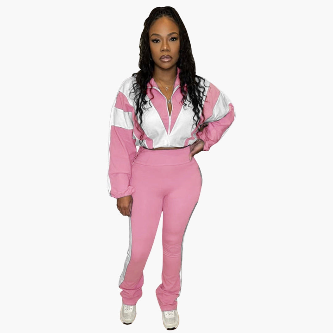 Two-piece women's set with puff sleeves