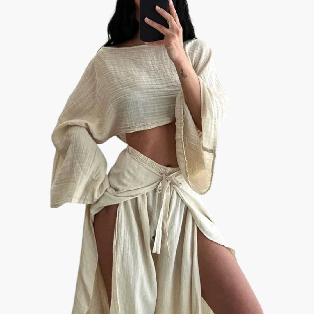 Completo donna due pezzi con pantalone a portafoglio