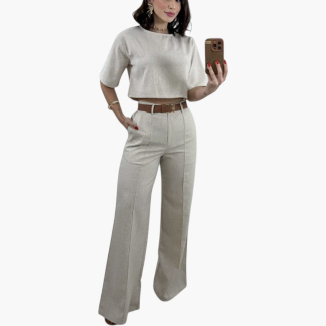 Completo due pezzi donna con top corto