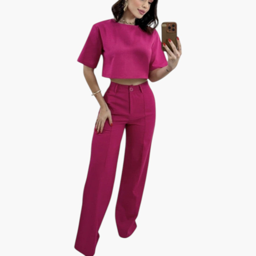 Completo due pezzi donna con top corto