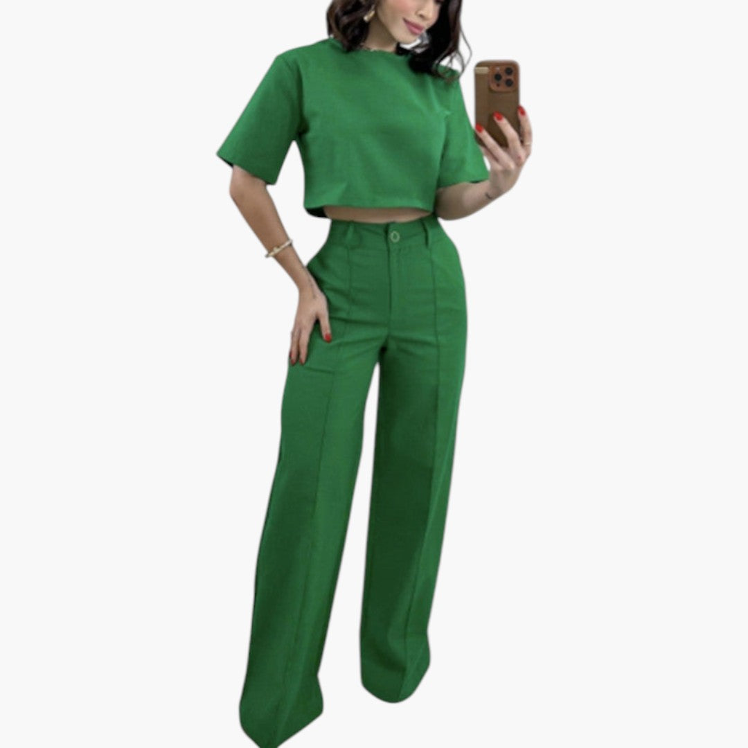 Completo due pezzi donna con top corto