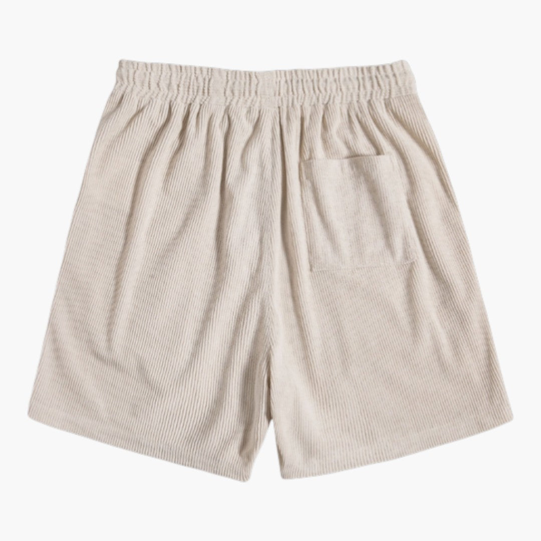 Set i manchestertyg för män med shorts och dragsko