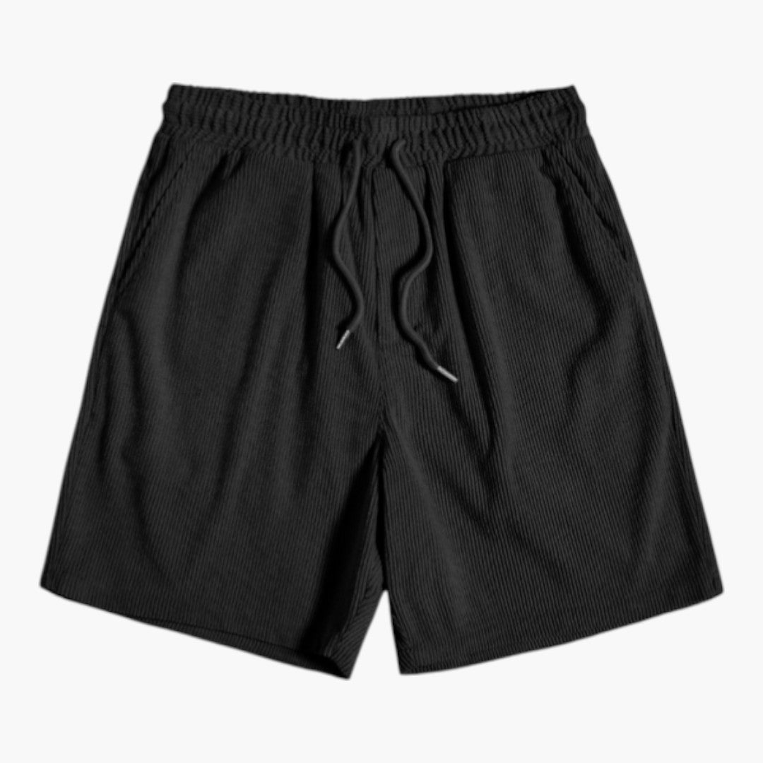 Set i manchestertyg för män med shorts och dragsko