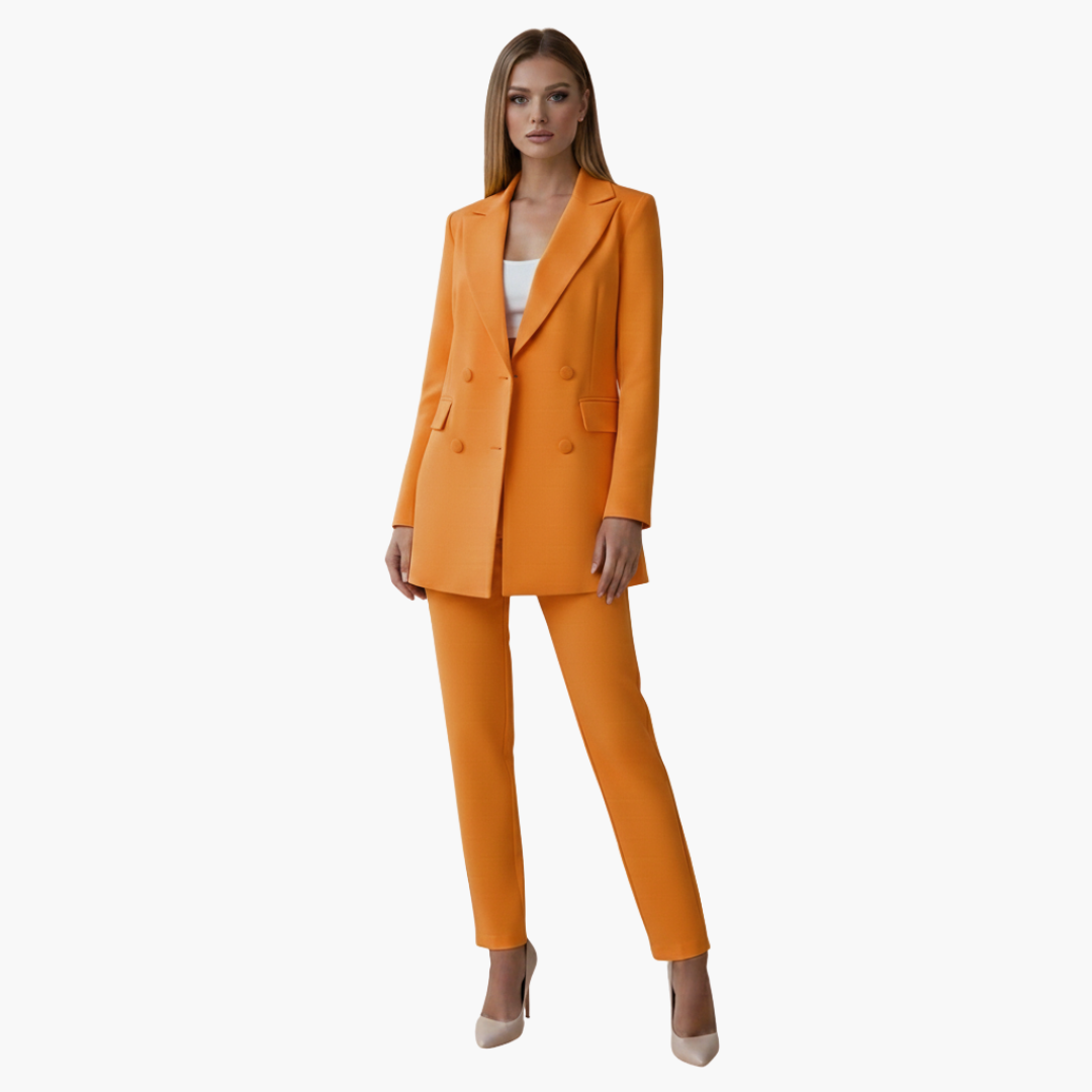 Ensemble femme avec veste et pantalon taille haute