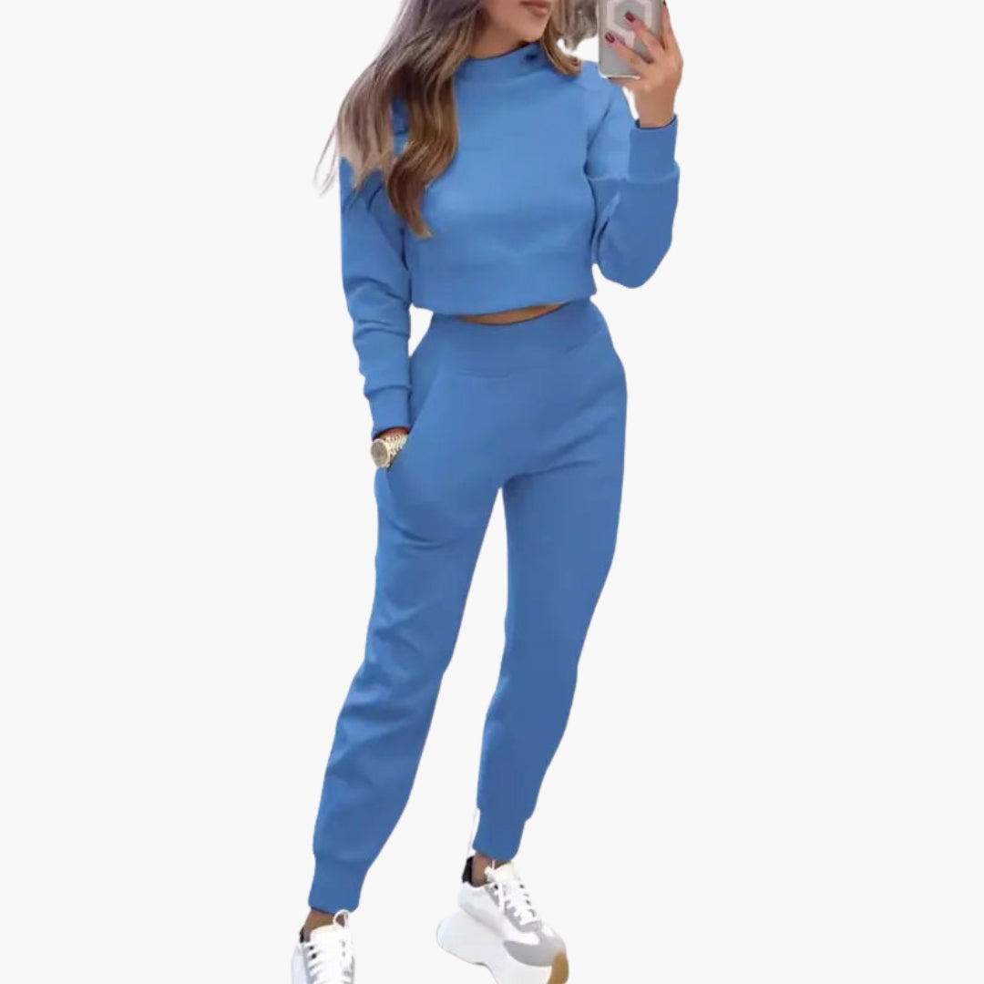 Women's two-piece set with round neck sweater