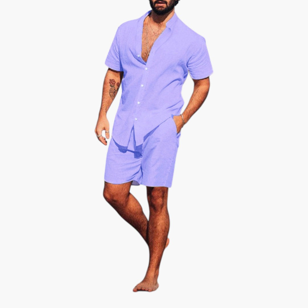 Men's short-sleeved shirt set
