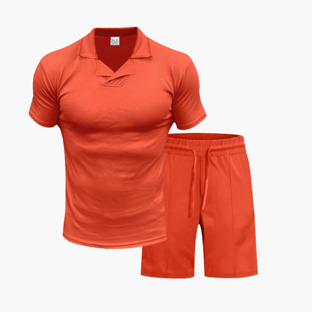 Ensemble sportswear homme avec haut à manches courtes et short à taille élastique